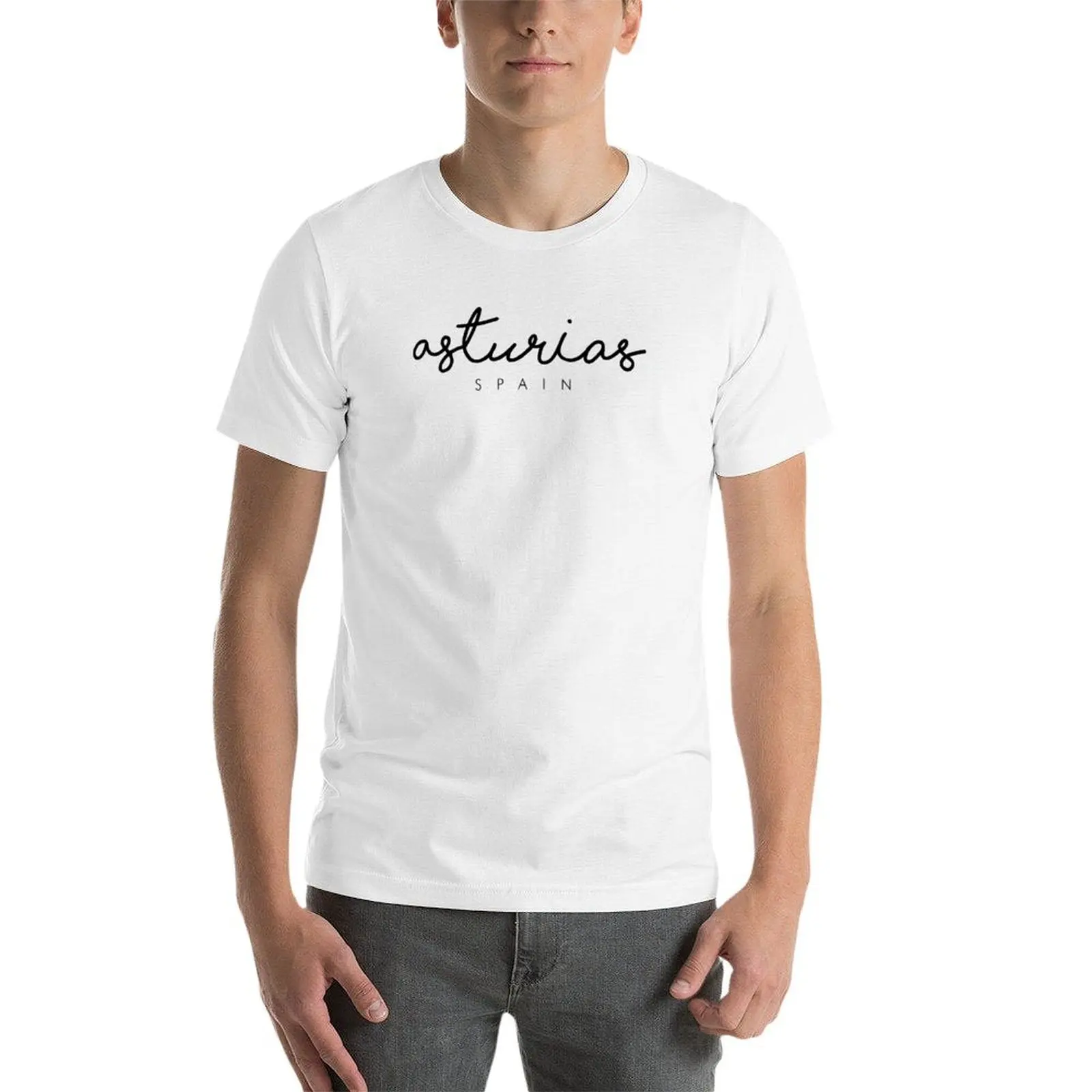 asturias - tipography - Minimalist - Design T-Shirt cute tops Men's cotton t-shirt