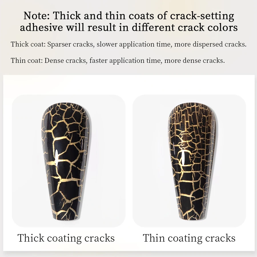 Crackle Gel Nail Polish Magic Black White Unique Variegated Cool Crackle Pattern Natural Air-drying Styling for Salon DIY Home view 3