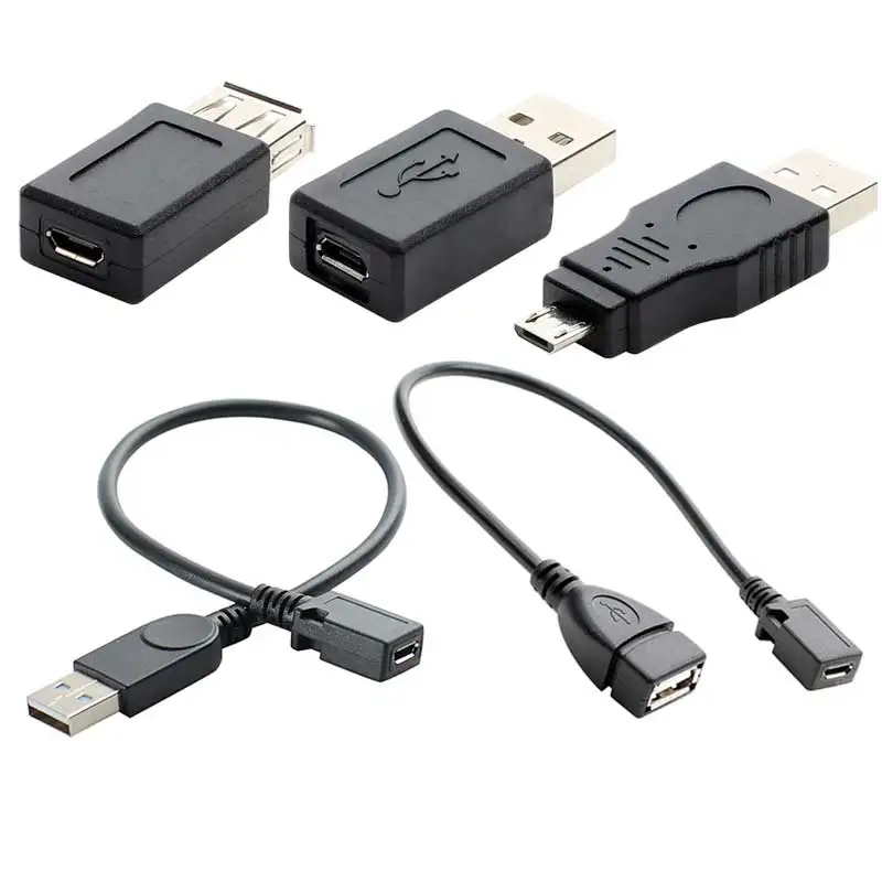 USB 2.0 Type A Female To Micro USB B Female Adapter Plug Converter USB 2.0 To Micro USB Connector Wholesale