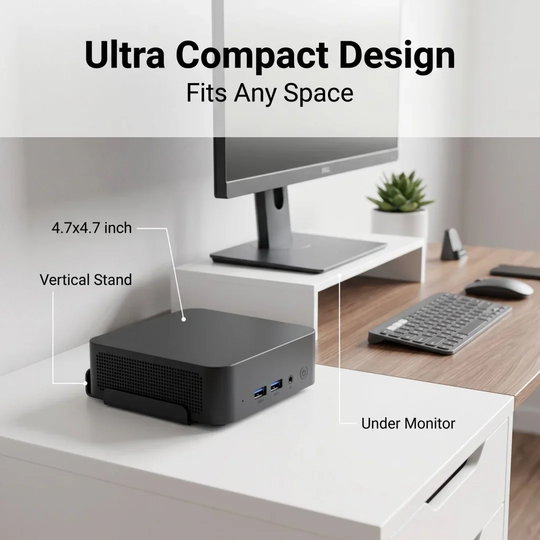 New Mini PC Intel Core N150 High-Performance Portable Mini PC Windows 11 16GB RAM 1TB/2TB SSD WiFi6 Desktop Office Gaming PC