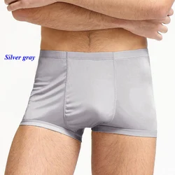 100% natural silk knitted underwear men,pure silk knitted mid-waist male boxers,plus size soft silk boxer,L-6XL