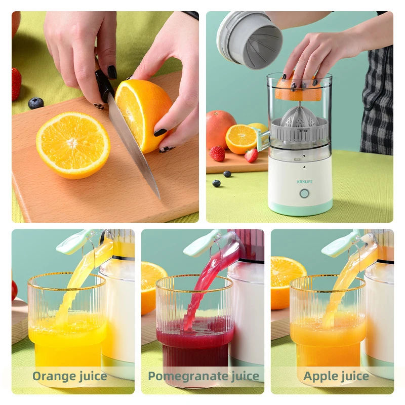 Wireless Slow Juicer Automatic Orange Lemon Juicer USB Charging Juices Separator Portable Squeezer Pressure Juicer for Home