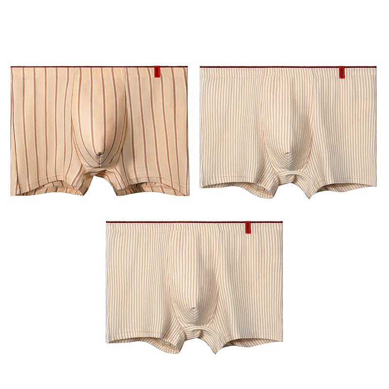الملابس الداخلية القطنية للرجال الملاكمين المخططين الاتجاه السراويل الرياضية الرجالية الشباب بالإضافة إلى حجم الملاكمين المريحين
