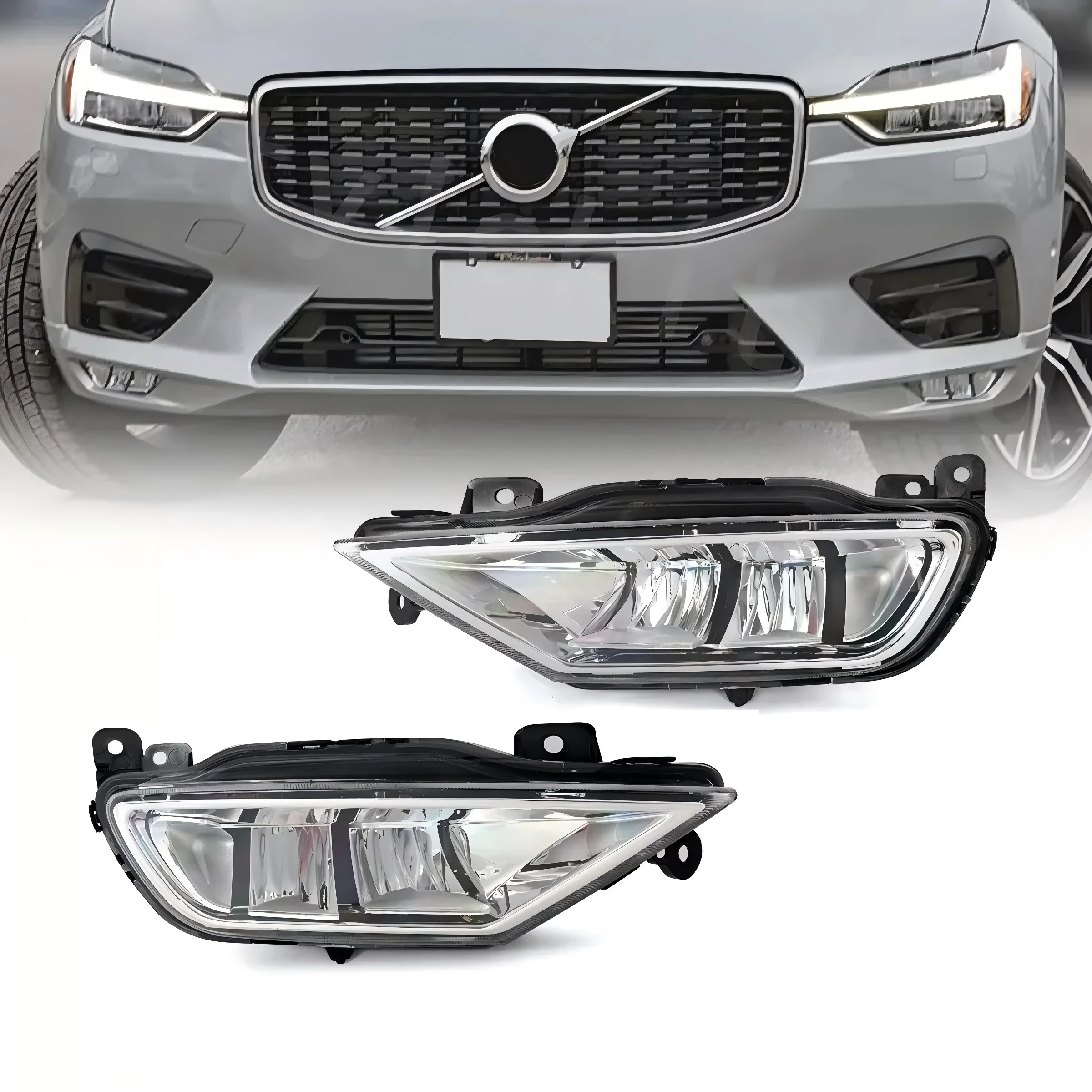 

Pair Left&Right Daytime Running Light LED For Volvo XC60 XC90 S90 V90 2016 2017 2018 2019 2020 2021 Front Bumper Anti Fog Light