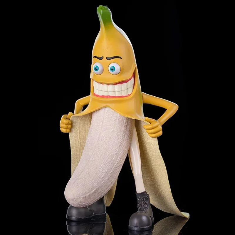 30cm Evil Banana Ornaments Wretched Spoof Toys Decorations Mr. Banana Resin Crafts Fruit Toy Figurines Home Decor Creative Gifts