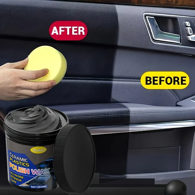 Plastic & Rubber Repair Wax - Nano-Enhanced Black Restoration Paste for Car Tires, Interior Polishing & Long-Lasting Shine,