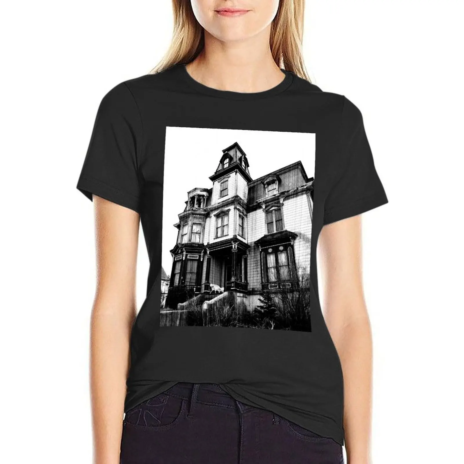 SK Pierce Haunted Victorian Mansion Gardner, MA T-Shirt aesthetic clothes korean fashion workout shirts for Women