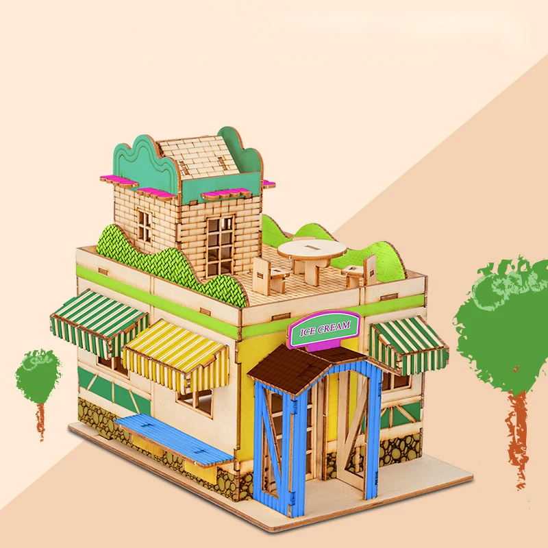 1:50 Schaal Miniatuur Gebouw Geprefabriceerd Huis Houten Cabine Diy Assemblage Model Kit Houten Constructeur Architectuur Materiaal
