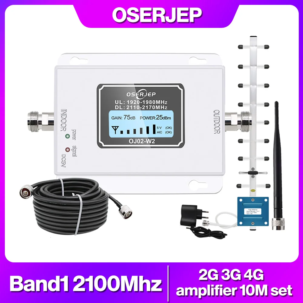 LCD display 3G mobile Signal booster 2100mhz WCDMA Repeater 3g cellular signal booster amplifier Amplifier + Yagi /Omni Antenna