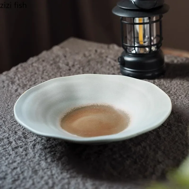 

Retro Ceramic Salad Plate Restaurant Thick Soup Plate Snack Dessert Plate Pasta Dish Serving Plates Molecular Cuisine Tableware