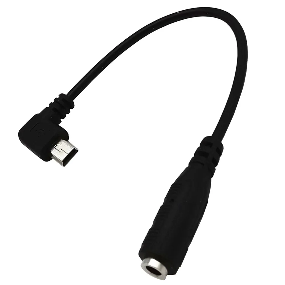 90 degree bend mini USB to 3.5 audio adapter cable v3 mini 5P to 3.5mm female mobile phone headset conversion cable 0.15M