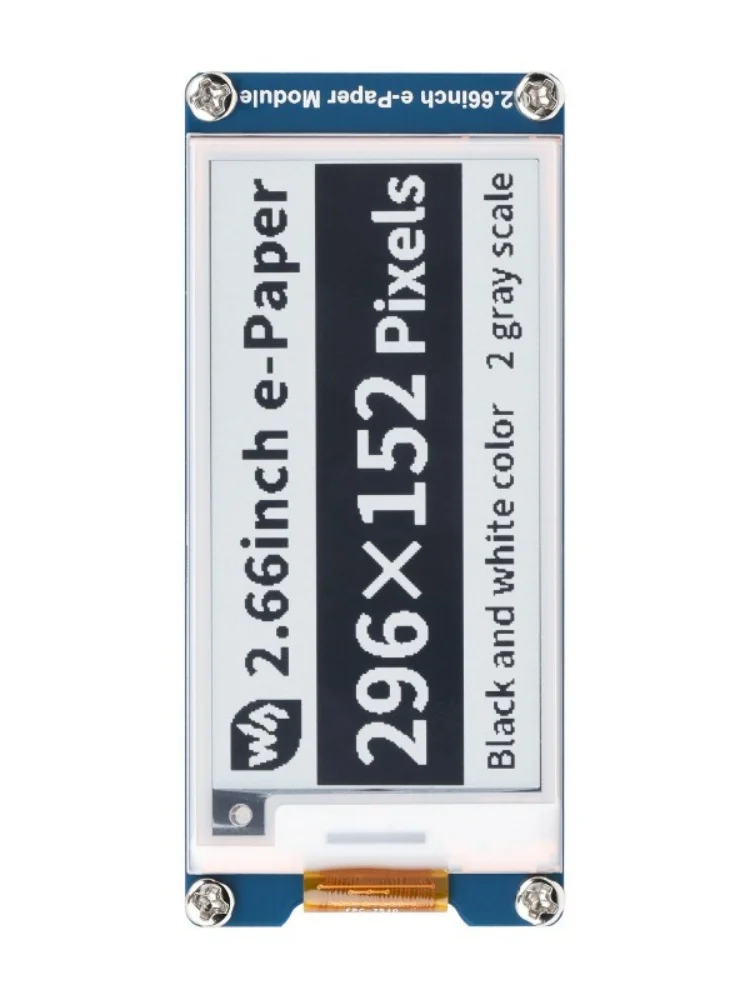 296×152, 2.66inch E-Paper E-Ink Display Module, Black / White