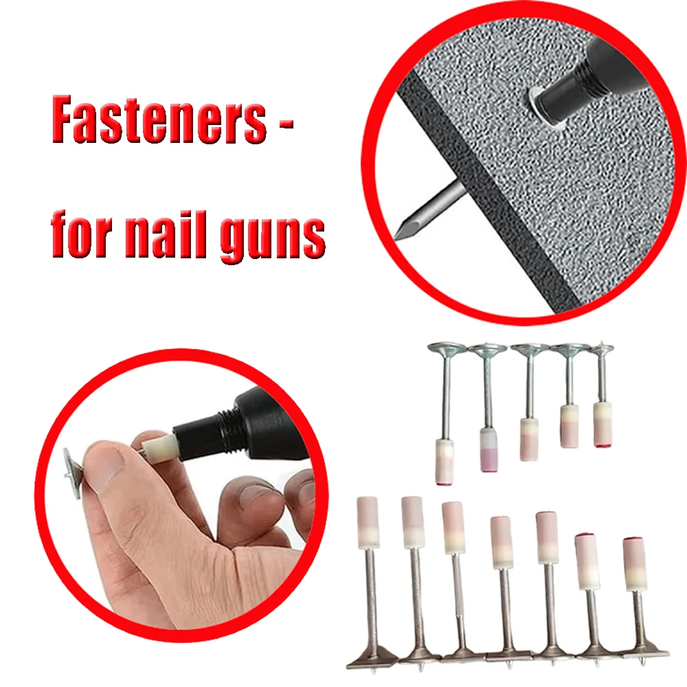

100pcs Firefighting Installation Nails Cannon Type Round Tube Card Hook Nails Water Electrical Pipe Special Gun Nails Fastener