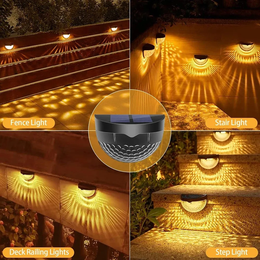 Imagem -02 - Impermeável Led ao ar Livre Solar Fence Lights Lâmpada Iluminação para Pátio Quintal Garagem Passo Escada Deck Leds