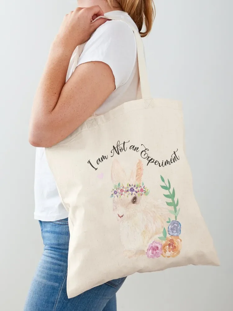 

I am Not an Experiment Bunny Animal Testing Tote Bag cloth bag woman shopping bag Cloth supermarket folding