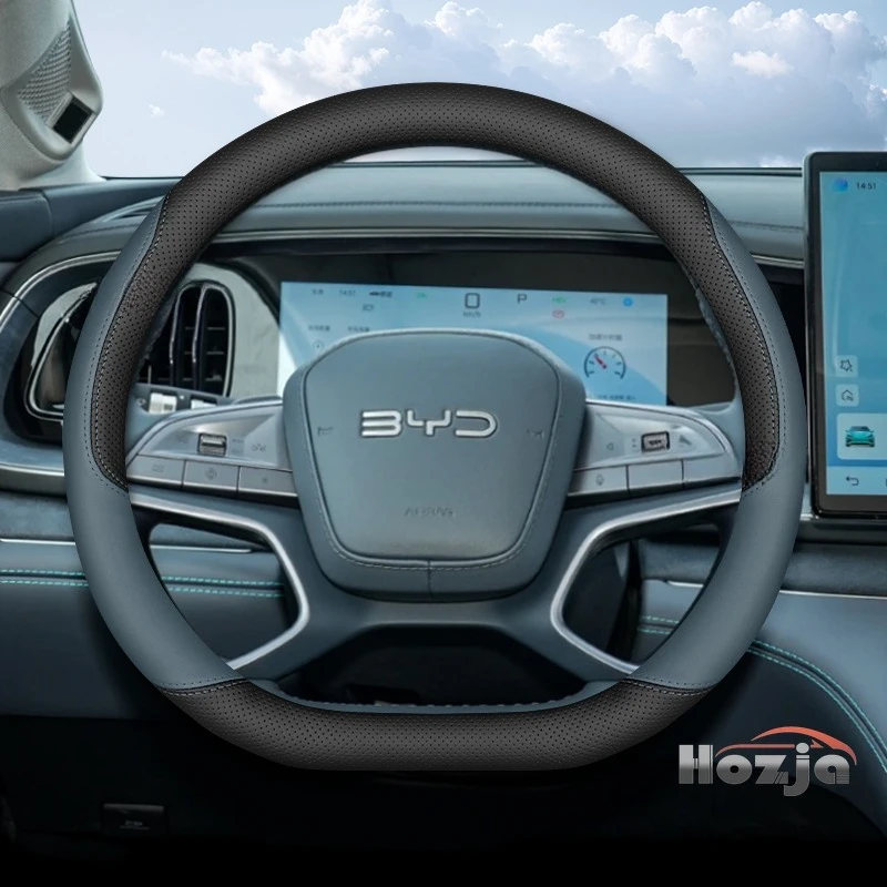 

Leather Car Steering Wheel Cover for BYD Dolphin Mini King Song Plus Seagull Interior Accessories 2023 2024 2025 2026