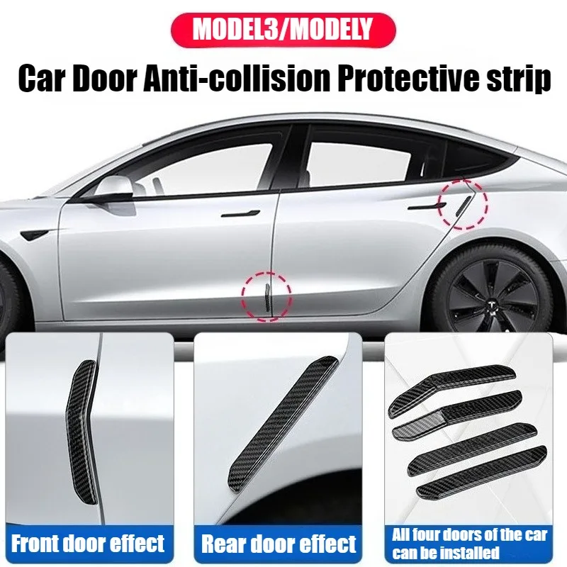 

Защитные наклейки на боковые края от столкновений, 4 шт., для Tesla Model 3 Y LAUNCH 2025, защитная полоса для дверей, внешние аксессуары