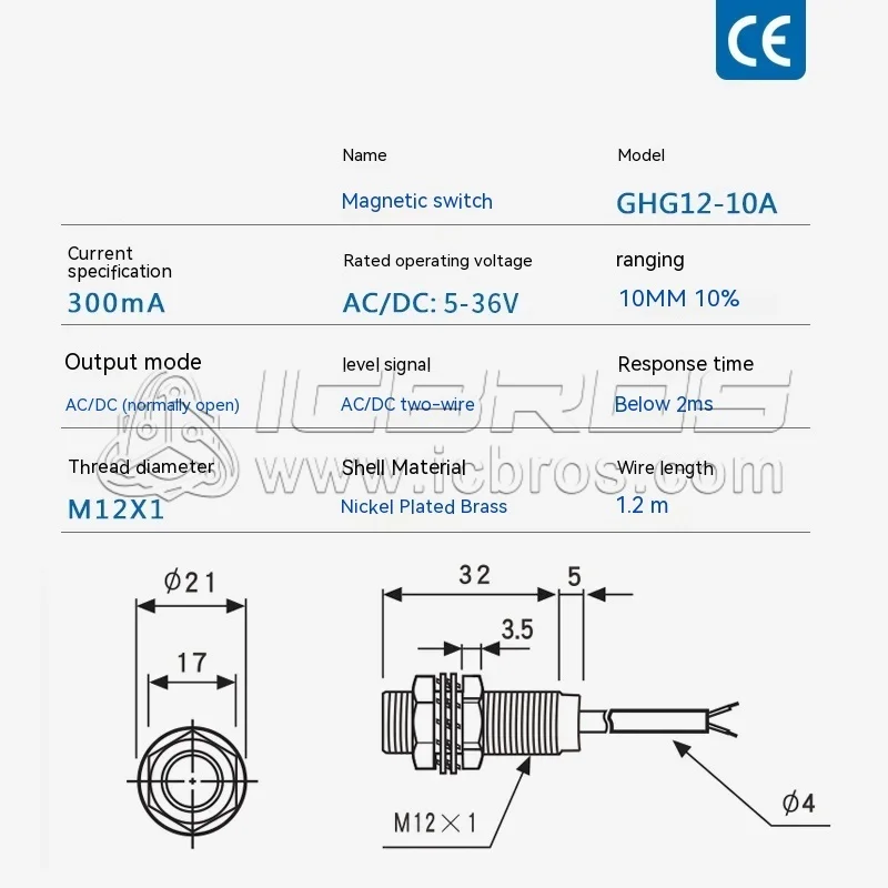 M8 Hall Magnetic InductIon Proximity SenSor NJK-5001C CHE8-10NA-H710 Three Wire NPN Normally Open NJK-5001D NJK-5001A NJK-5001B