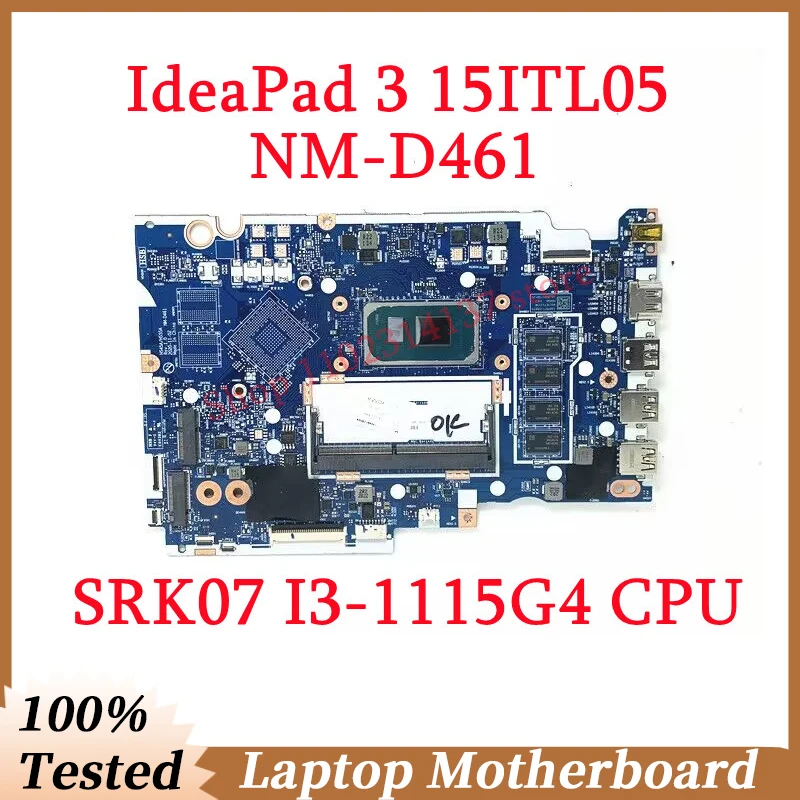 

Для Lenovo IdeaPad 3 15ITL05 HS45A/HS55A NM-D461 с SRK07 I3-1115G4 CPU материнская плата 5B21B84475 материнская плата для ноутбука 4 ГБ 100% протестирована