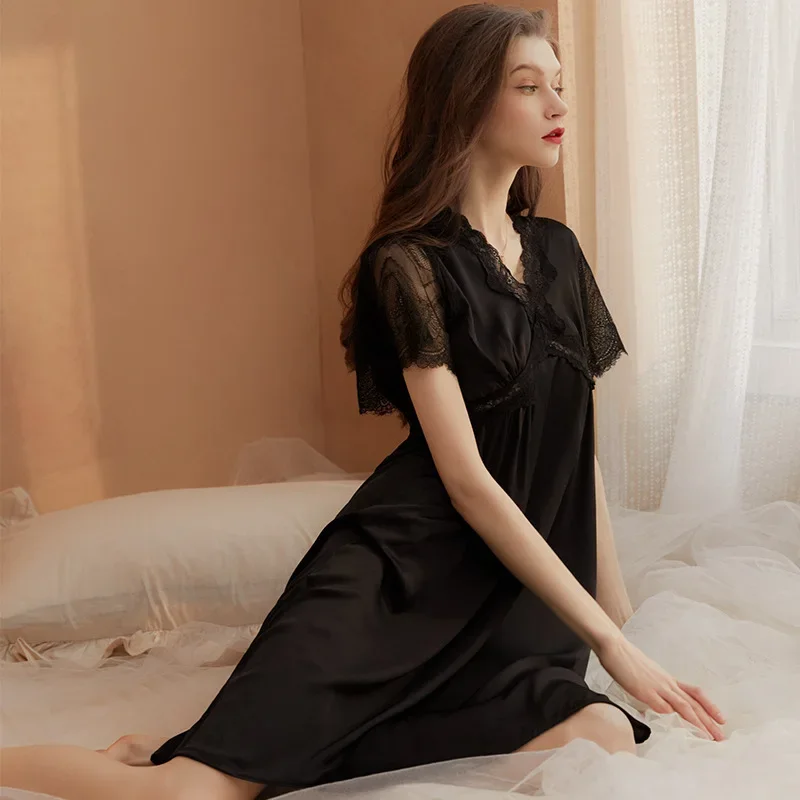 Nightgown Dresses Women's Clothing Homewear Spring Autumn Comfortable Casual Sexy Fashion Breathable Stylish Loose Large Size