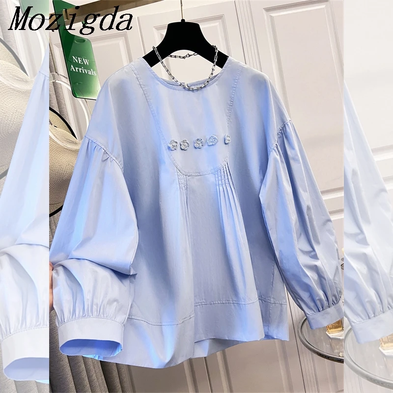 

Plus Size Autumn Pleated Shirt Blouse Women Long Sleeve Korean Loose Woman Shirt Ladies Tops Blusa Feminina