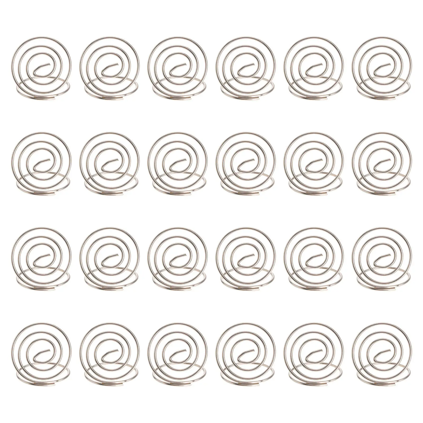 24Pcs Desktop Note Clips Heart Shaped Holder Spiral Base Photo Paper Card Stand Table Number Menu Clip for Party Home Office