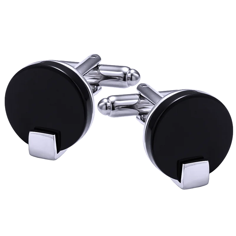 KFLK Jewelry shirt cufflink for mens Brand Black Cuff link Wholesale Button High Quality Round Luxury Wedding Male guests