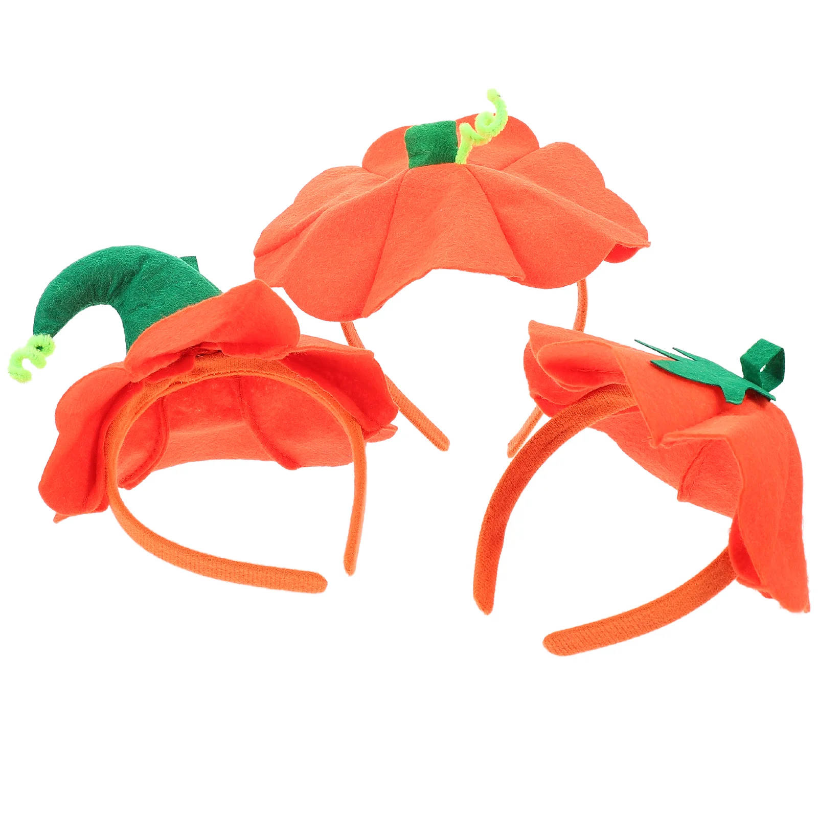 3 Pcs Pumpkin Headband Style Hair Hoops Festival Decor Accessories Halloween Costume Prop Plastic Non-woven Fabric