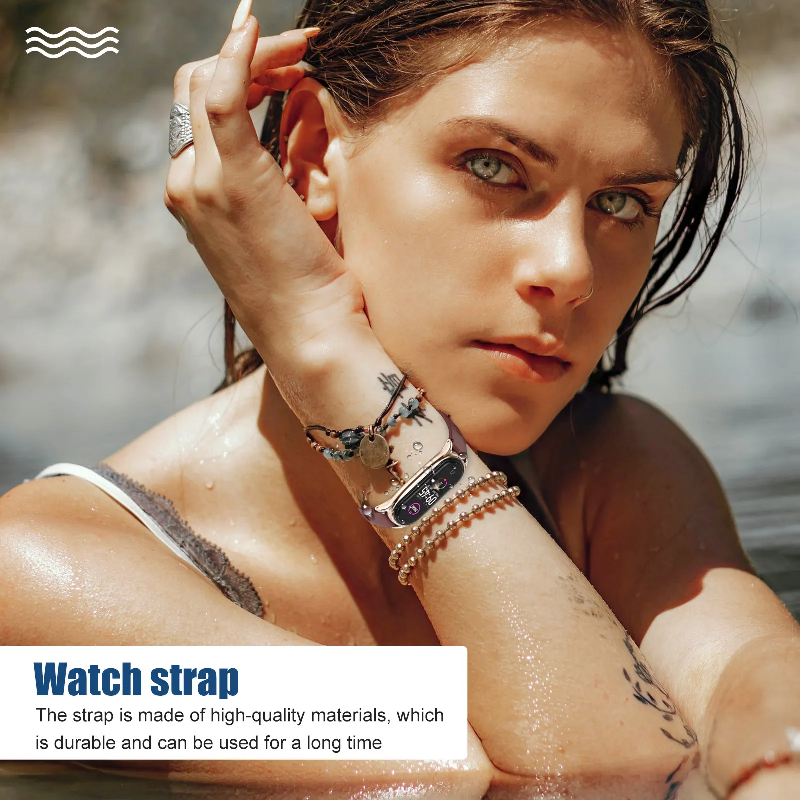 

Ремешок для смарт-часов из ТПУ для моделей 3, 4, 5, 6: Прочный эластичный ремешок, изготовленный методом компрессионного формования, совместимый с фитнес-трекерами