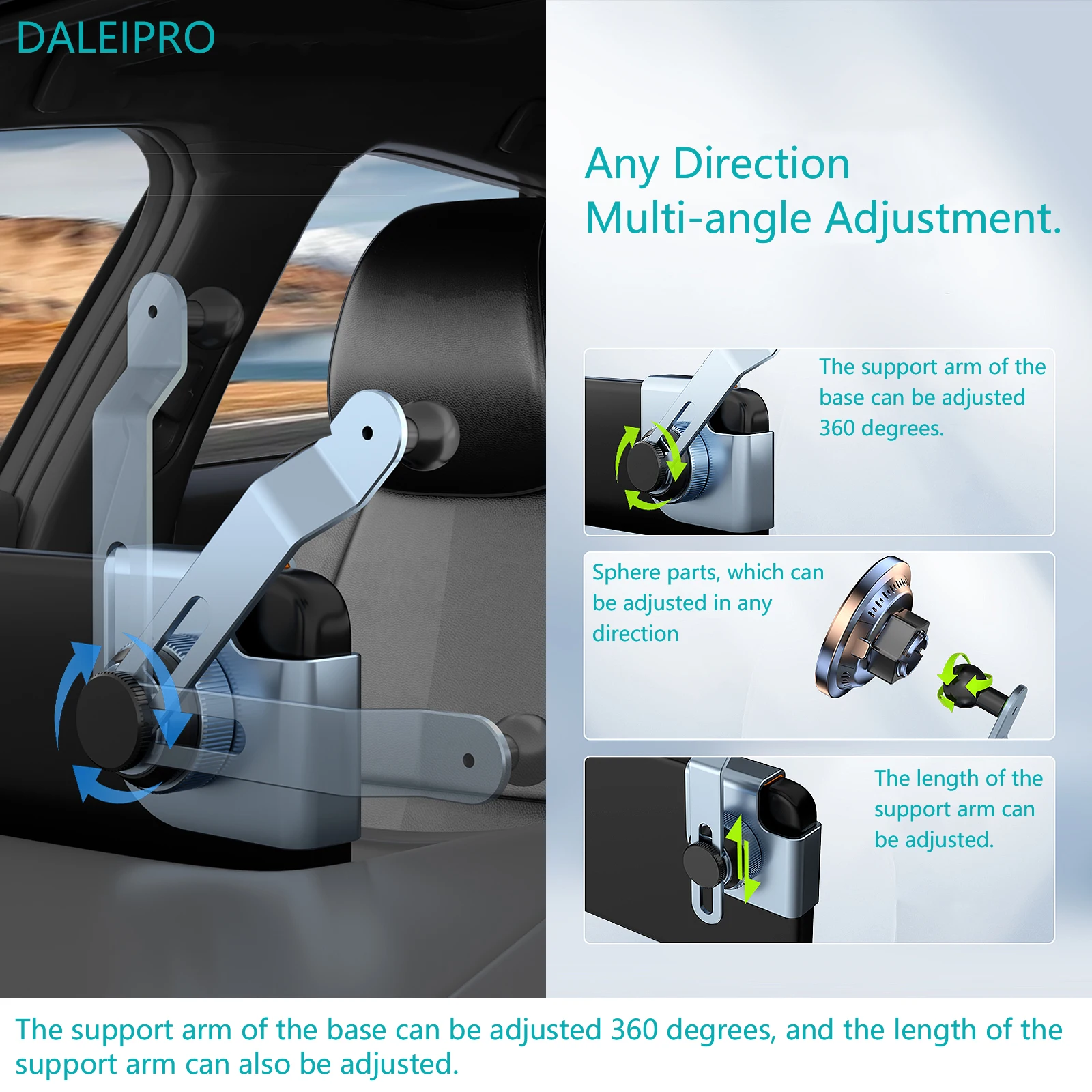 Per il concetto intelligente # 1 Supporto per telefono per auto Schermo di visualizzazione Aspirazione magnetica fissa Supporto di ricarica wireless