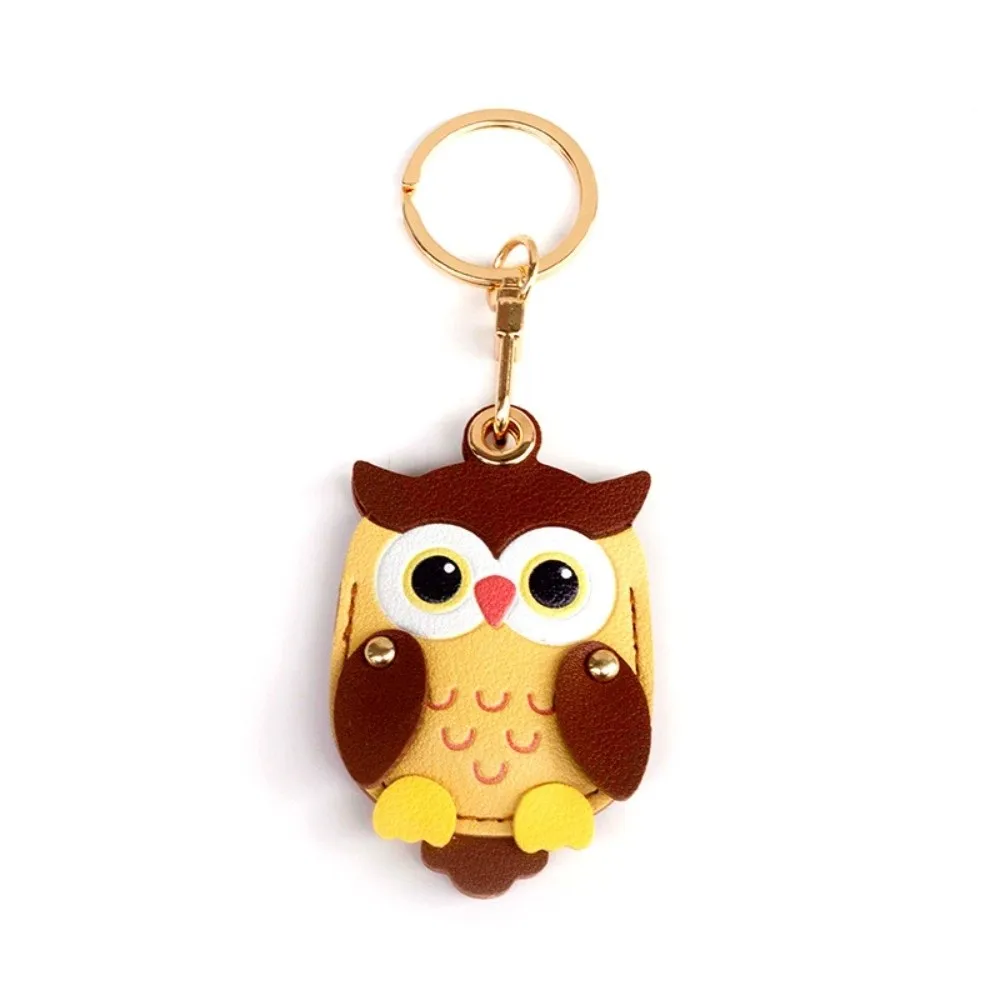 Cartoon Owl Charm Cartoon Owl Keychain PU Leather High Quality Card Holder Keychain Waterproof Faux Leather