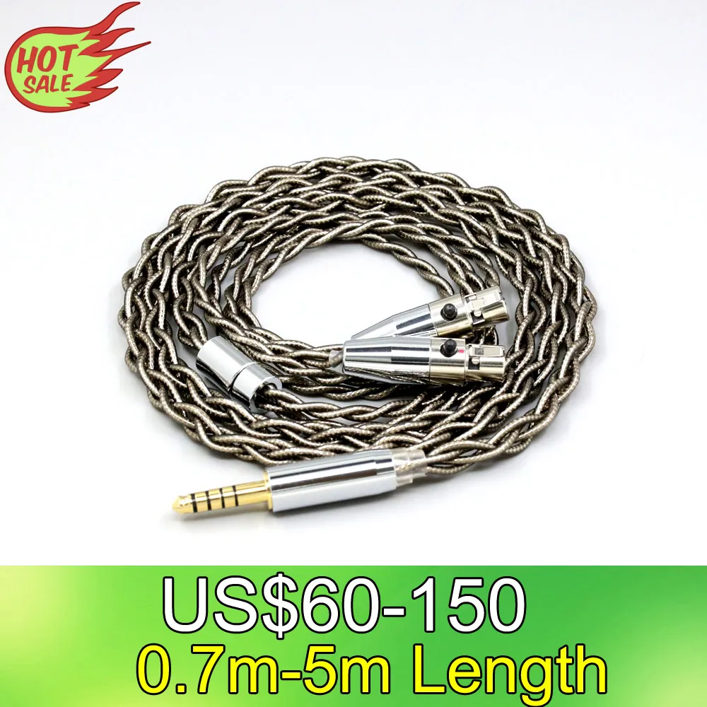 LN008221 99% Pure Silver Palladium + Graphene Gold Earphone Shielding Cable For Monolith M1570 Over Ear Open Back Balanced