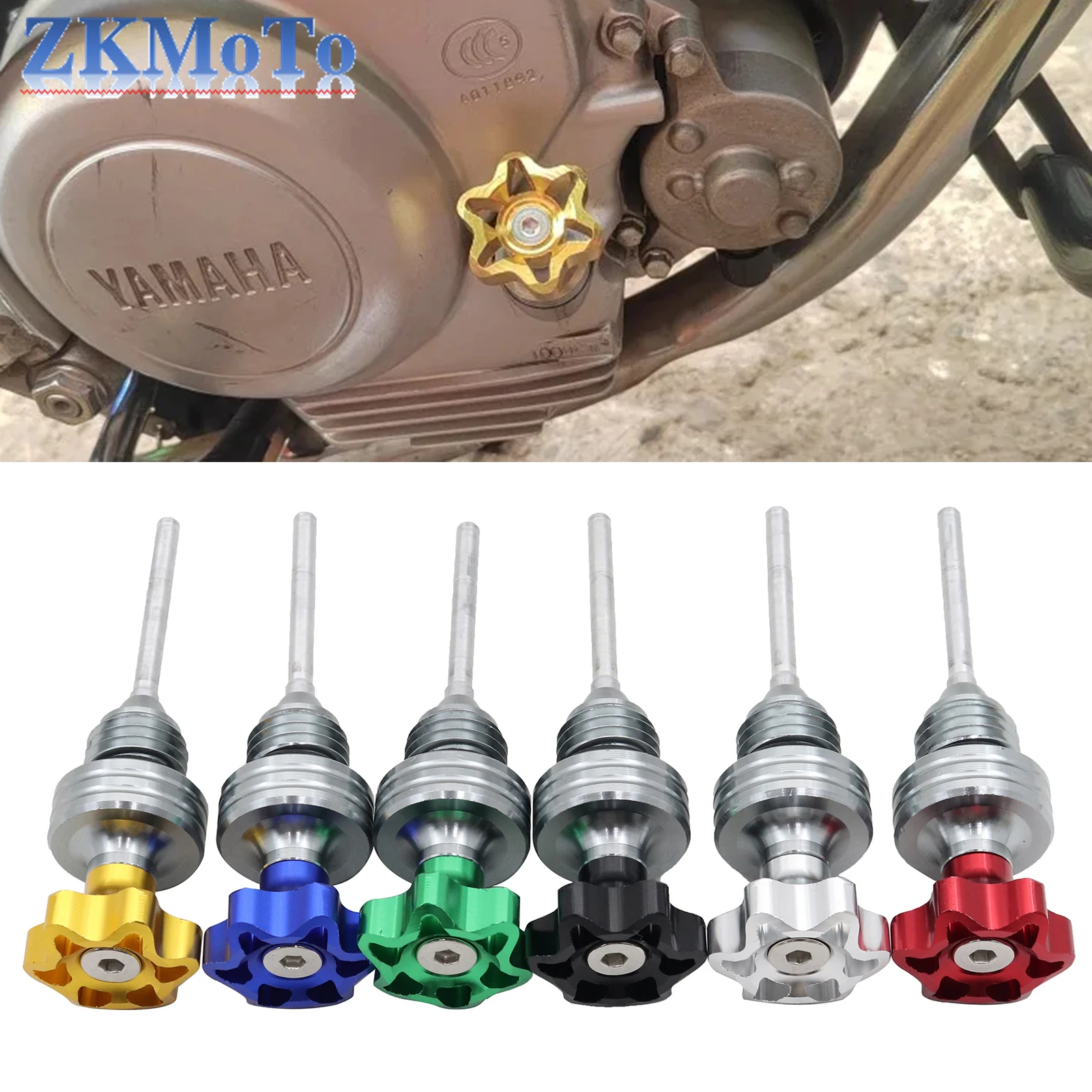 Dipstick de óleo do motor da motocicleta tampa enchimento plug cárter medidor nível óleo para gy6 110cc125cc scooter honda yamaha kawasaki suzuki