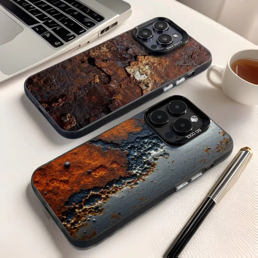 

Retro Industrial Style Rusty Phone Case For iPhone 17,16,15,14,13,12,X,8,Pro,Max,Plus,E,SE4,Air,Mini IMD Matte Black