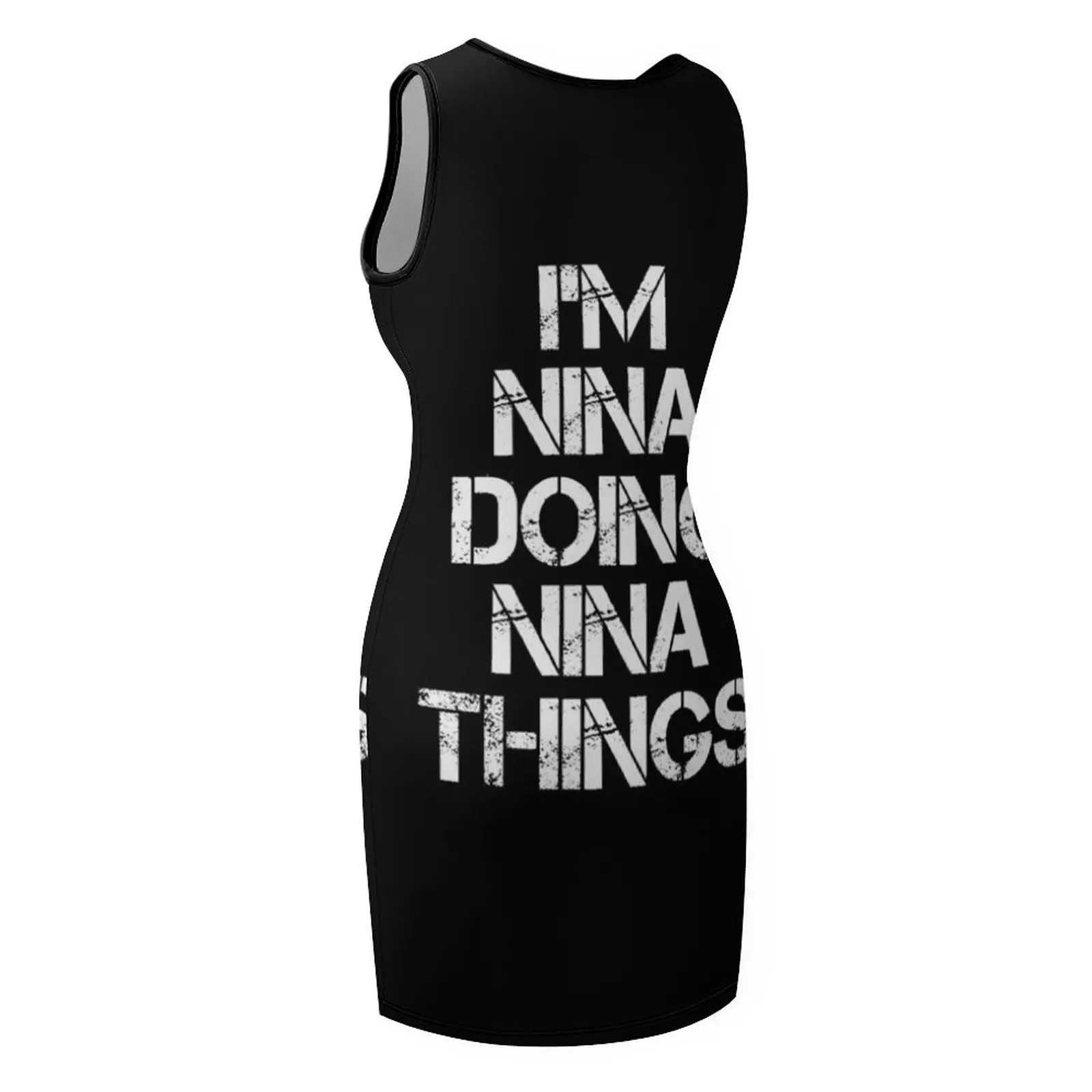 تي شيرت نينا اسم - أنا نينا أفعل أشياء نينا اسم هدية العنصر تي شيرت بدون أكمام فستان الشمس الفاخر للنساء فستان الحفلات المسائية والحفلات الراقصة