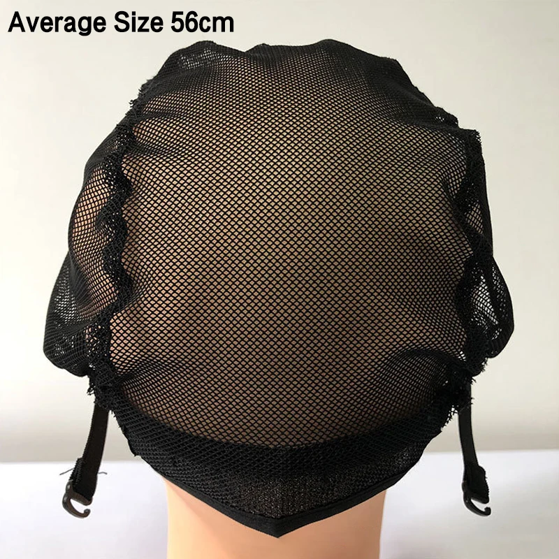 New U Part Lace Wig Cap For Making Wigs 56cm With Adjustable Straps Black Stretch Weaving Women's Hair Nets Hat Wig Making Tools