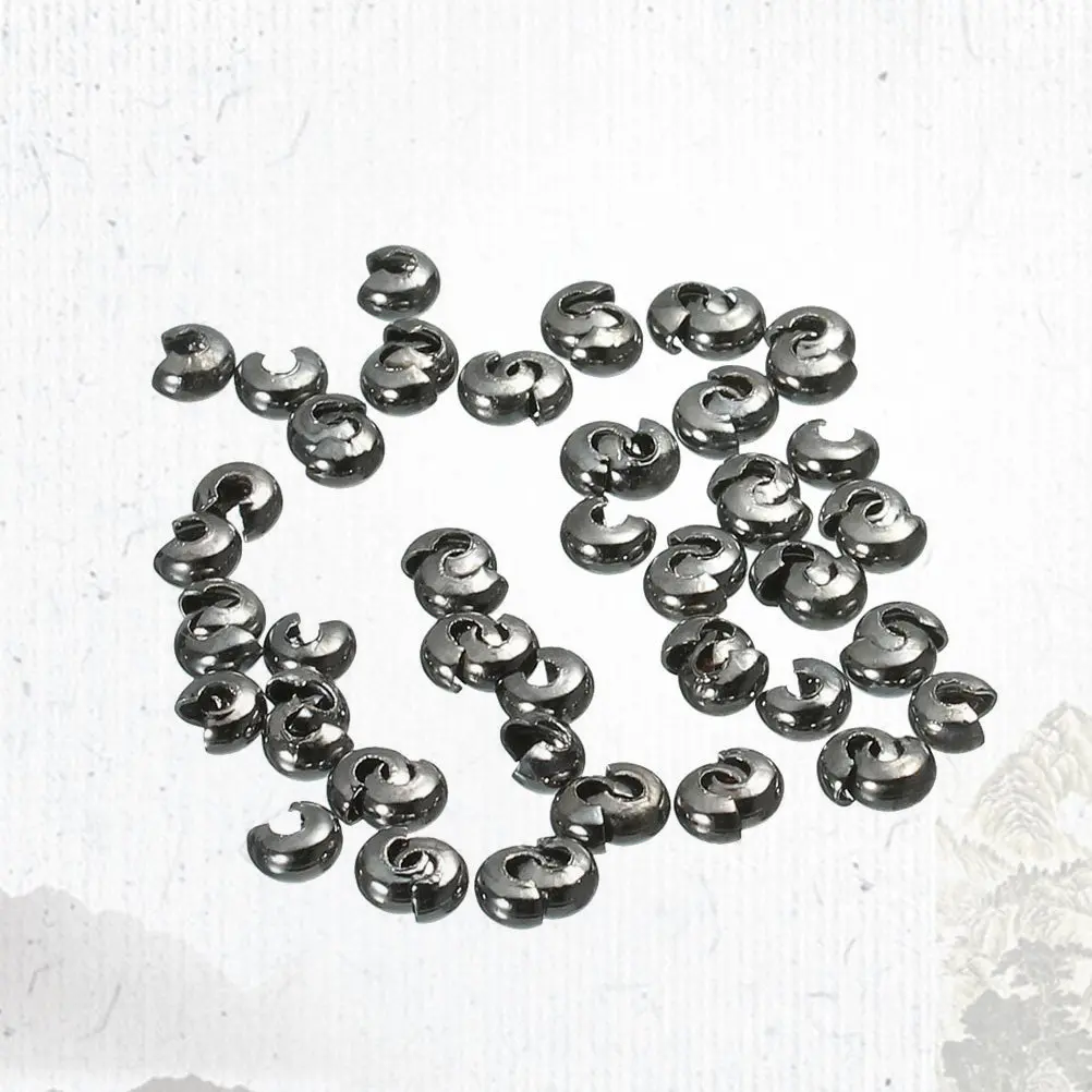 300Pcs Positioning Iron DIY Crimp Beads Gun Black for Jewelry Making Bracelet Necklace Spacer Accessories DIY Position Beads