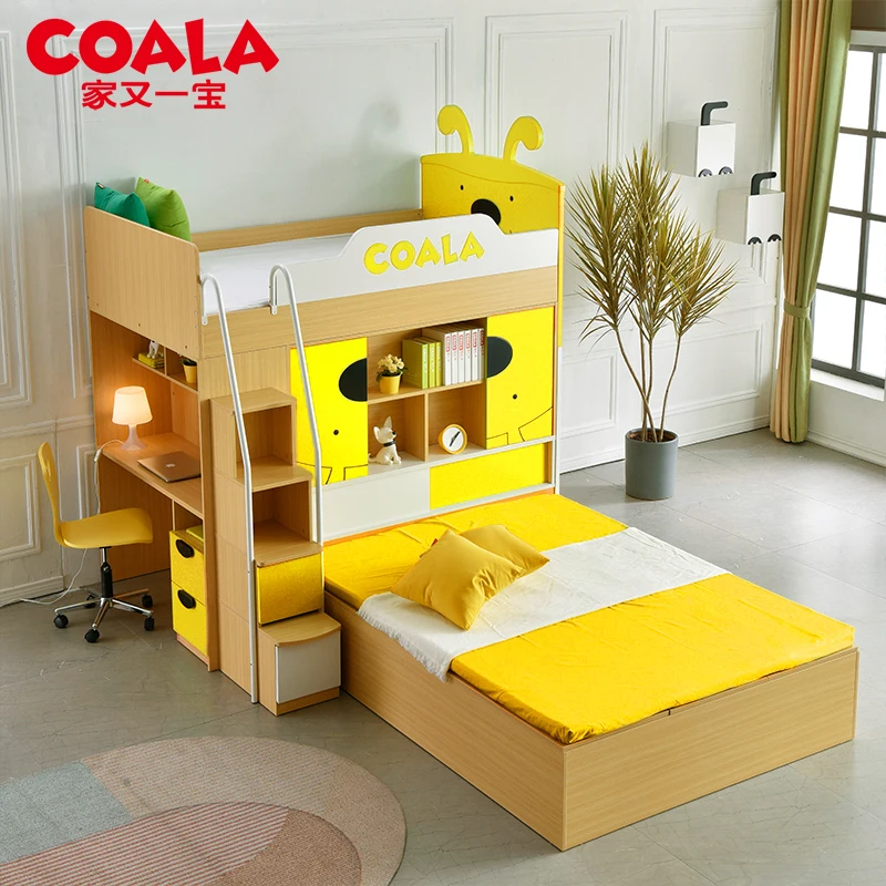 Tatami high and low bed, double bed, upper and lower bunk bed, adult and child bunk bed, lower table, combination bed