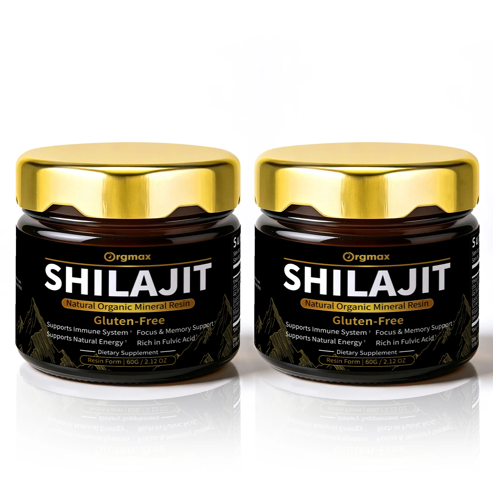 Orgmax 204mg Pure Shilajit Resin with % Fulvic Acid for Energy, Immunity, Focus, Brain Enhances Overall Vitality