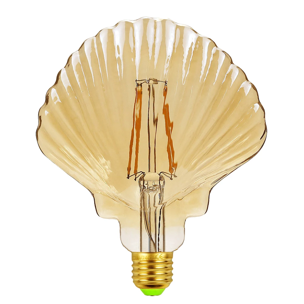 

1Pcs Vintage Shell Modeling E27 Light Bulb Unique Design Day Close Night Glow Party Home Bar Wedding Decoration 4W Ecofriendly