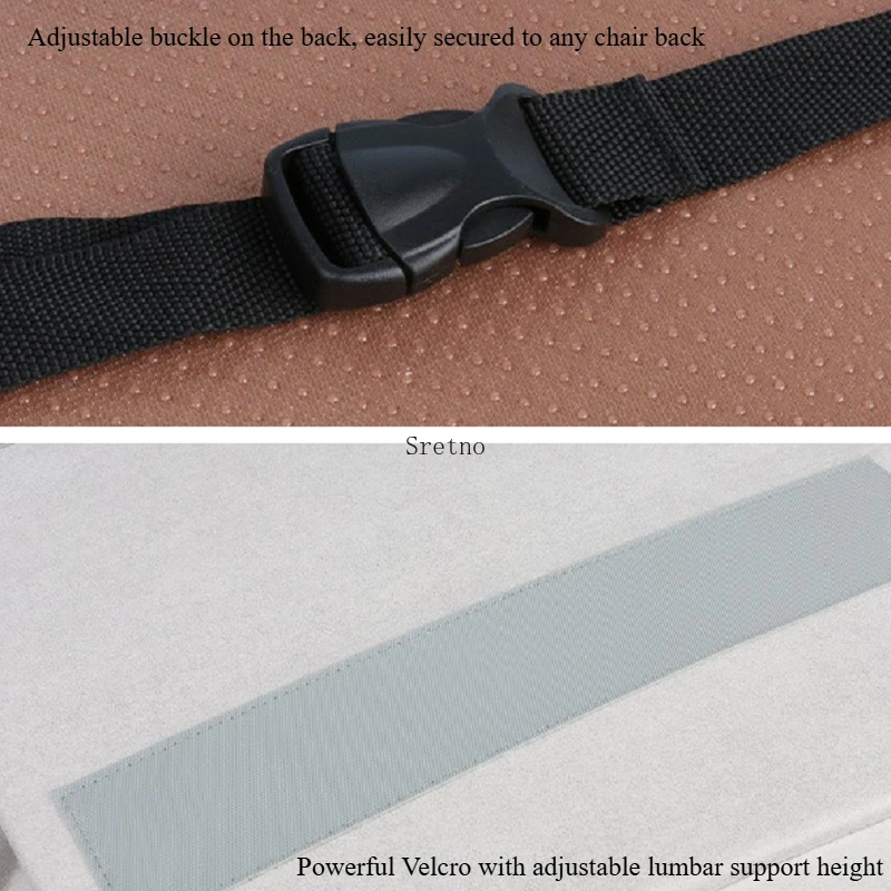 Sretno Sedentary Lumbar Support Cushion Orthostatic Seat Cushion Back Integrated Waist Pillow Throw Pillows Chair Seat Cushions - Image 6