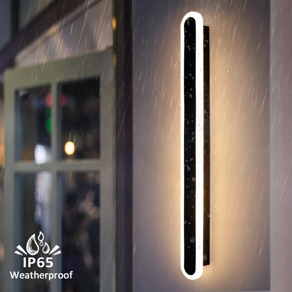 Imagem -03 - Lâmpada de Parede Led Longa ao ar Livre Luz de Alumínio Ip65 Jardim Villa Porch Sconce 110v 220v Sconce Luminaire