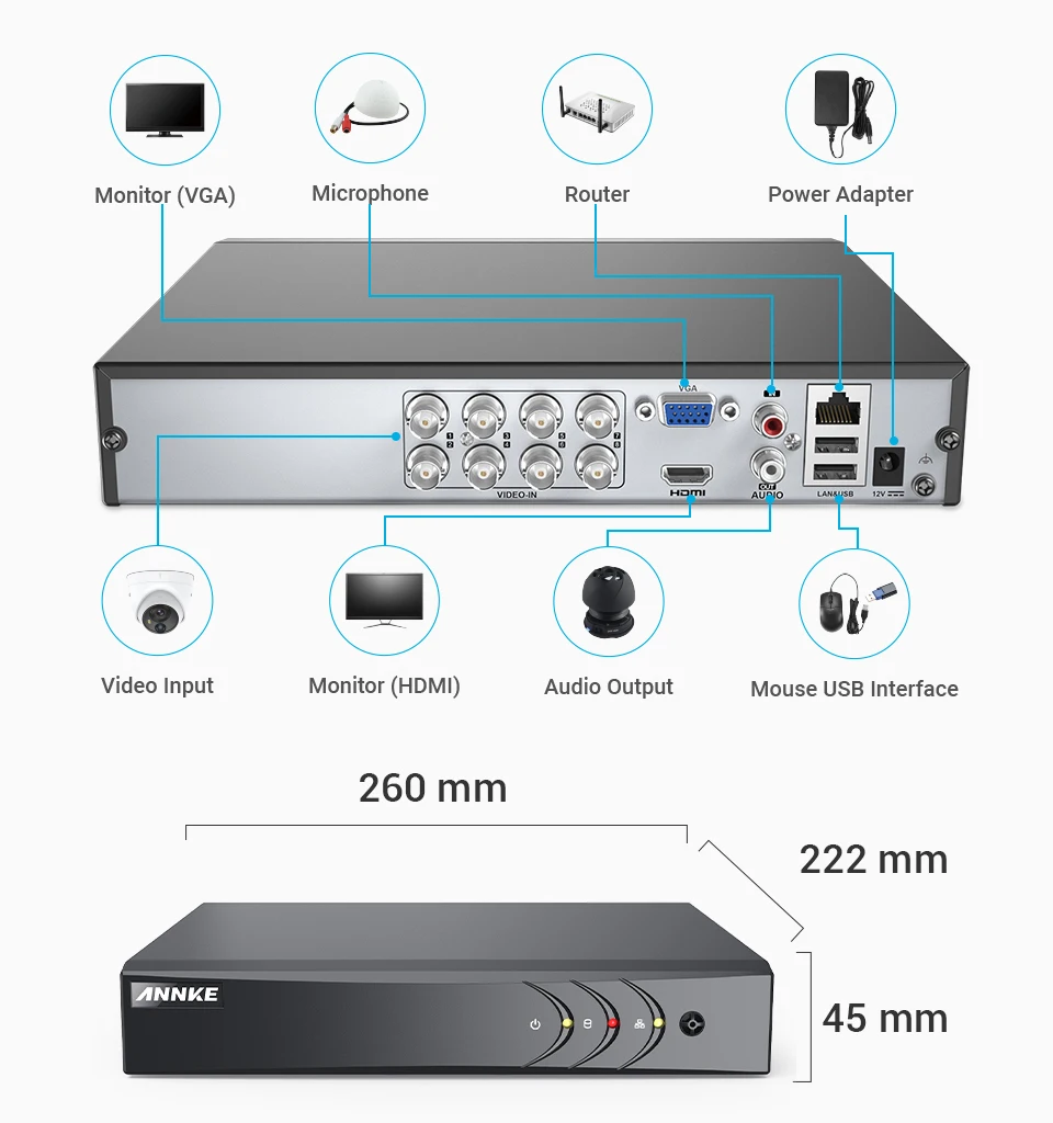 Imagem -03 - Annke 8ch 5mp Lite hd Sistema de Vigilância de Vídeo In1 5mp Lite H.265 Mais Dvr com 8x 5mp Câmeras de Segurança ao ar Livre à Prova de Intempéries Cctv