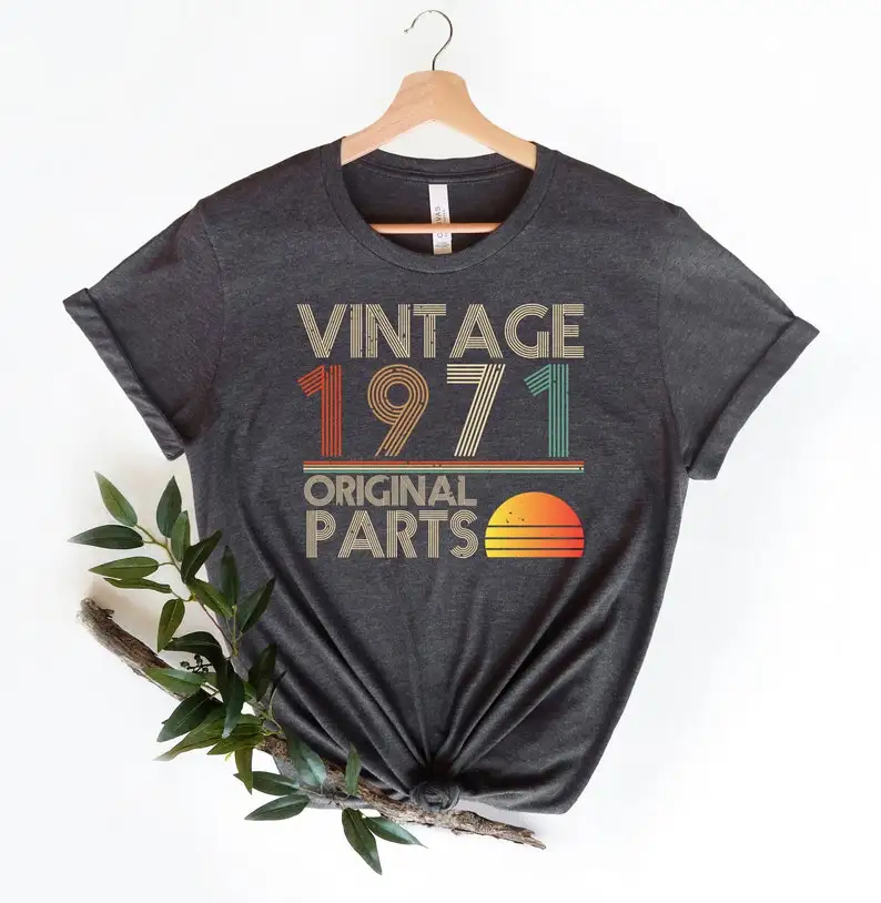 1971 Vintage Birthday, 1971 tshirt Short Sleeve Top Tees O Neck Fashion 100% Cotton goth y2k Streetwear harajuku Drop Shipping