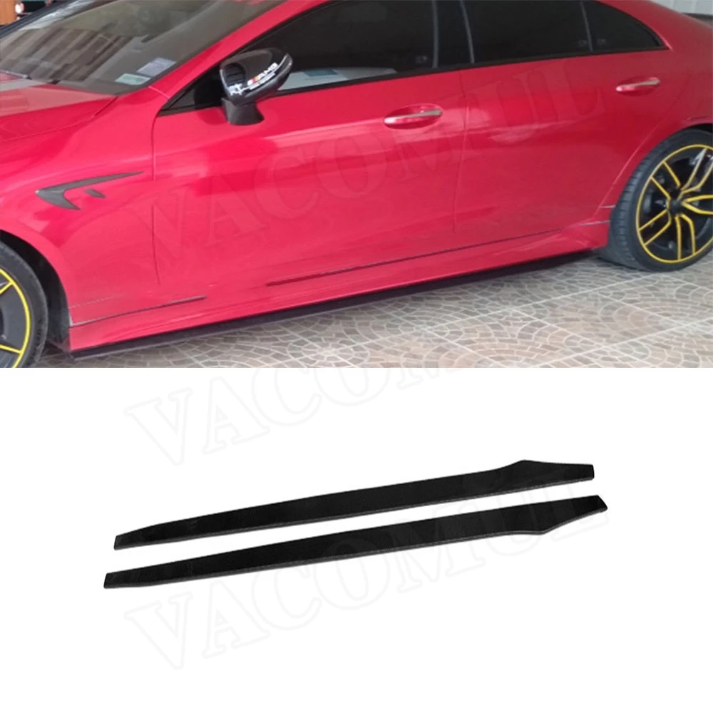 VACOMUL Carbon Fiber Bumper Side Skirts Apron Lip Spoiler for Mercedes Benz CLS Class C257 CLS260 300 350 450 CLS53 AMG 2019+FRP