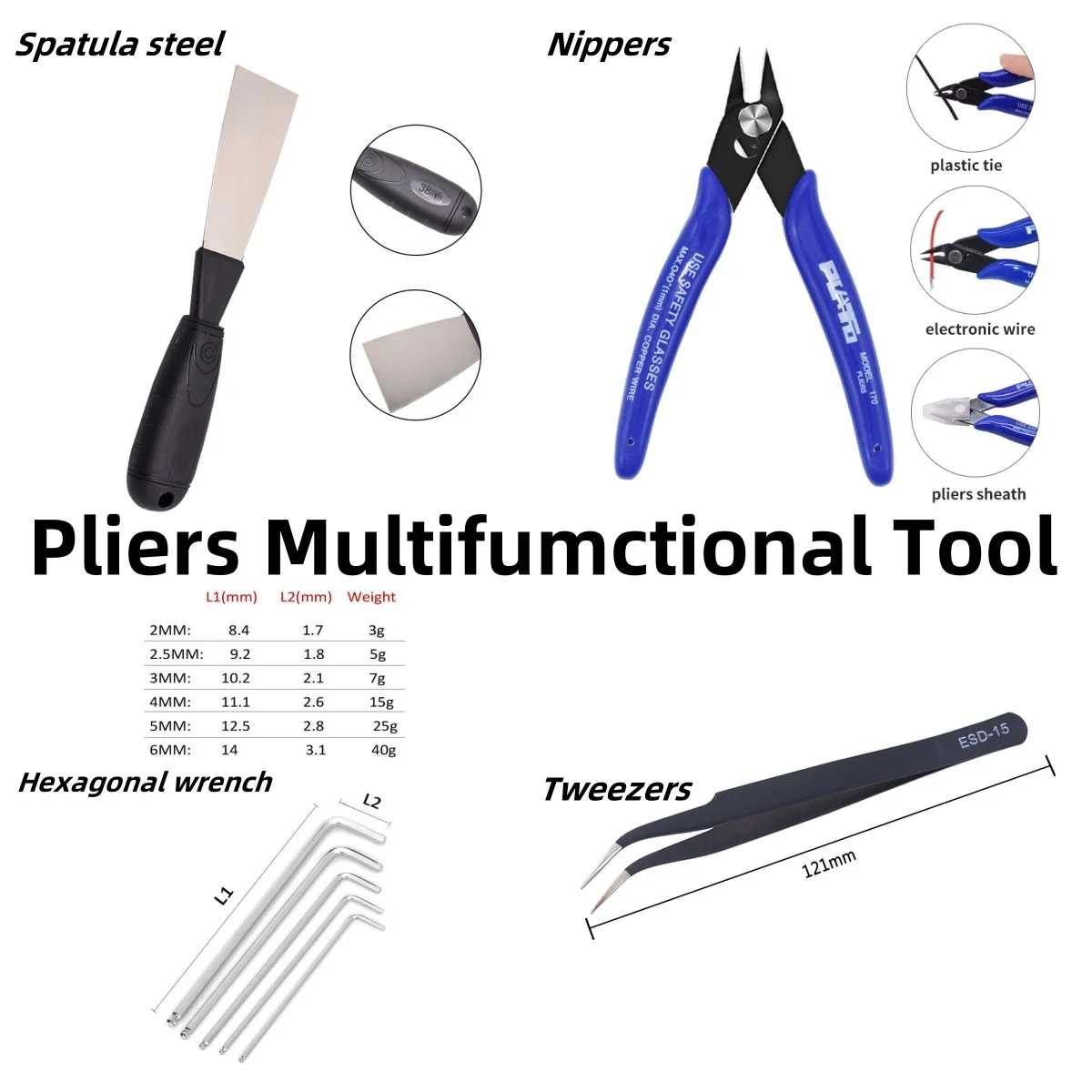 

1PCS 3D printer Accessories Removal Spatula steel Pliers Electrical Wire Cable Cutting Side Snips Nipper Hand tweezers Tools