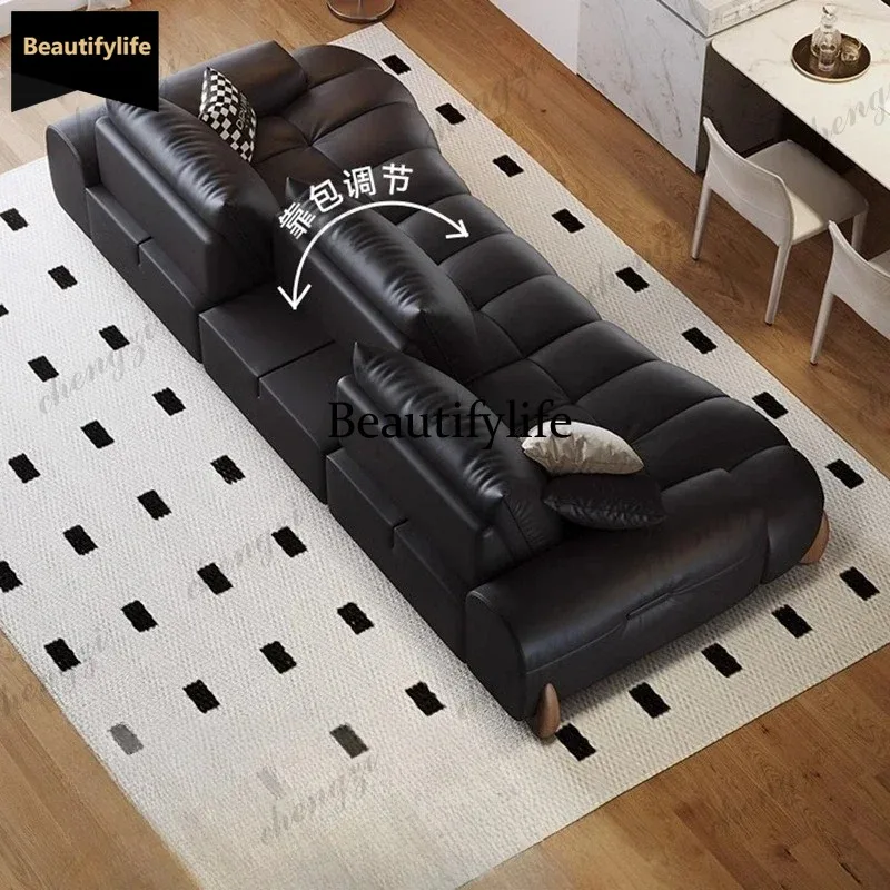 D80 leather sofa modern daybed cheap sofa beds modular sectional couch convertible sofas Black medieval style living room shape