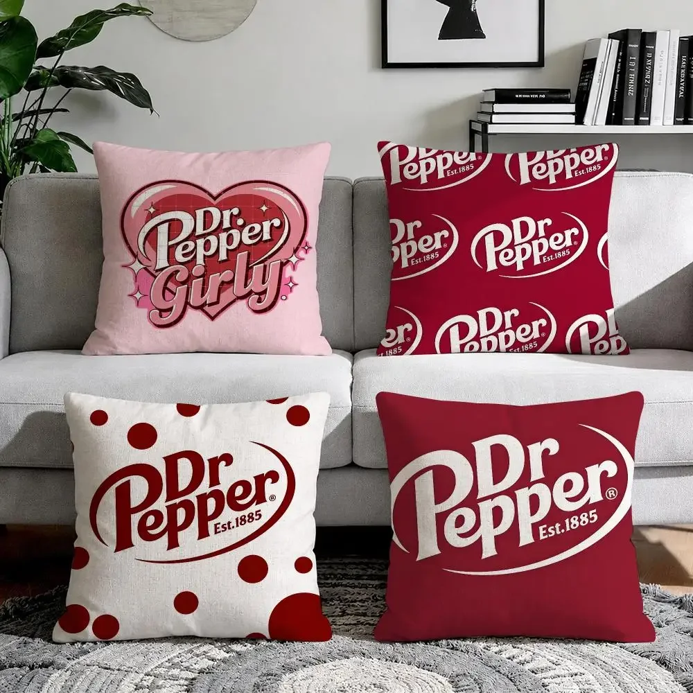 Fashion Hot D-Dr PepperS Bold Cushion Cover Organic Natural Linen Pillowcase with Double Sided Print for Sofa Home Decor Gift