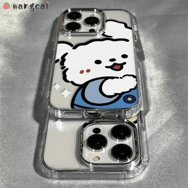 لموتورولا موتو G60 G60S G32 G73 E22 E22i E20 E13 G14 G53 G30 G10 جراب هاتف الكرتون جرو واضح مضحك زوجين غطاء #5