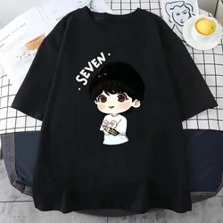 JungKook Seven T-shirt Harajuku WoMen's Aesthetic Fun Kawaii Short Sleeved Unisex Casual Sports Print T-shirt